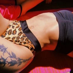 The Sugarpuss Collection Leopard Highwaist Highcut Scrunchback Bottoms