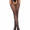 Leg Avenue Fishnet Suspender Hose Stockings With Scalloped Cut Outs Sock Obsession