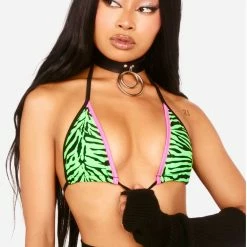 The Sugarpuss Collection Neons! Neon Bikini With Triangle Top And Highcut Thong Bottoms In Lime Green Zebra 12 The Sugarpuss Collection Neons! Neon Bikini With Triangle Top And Highcut Thong Bottoms In Lime Green Zebra