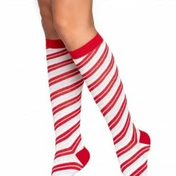 Leg Avenue Sock Obsession Candy Cane Knee High Socks