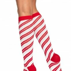 Leg Avenue Sock Obsession Candy Cane Knee High Socks 5 Leg Avenue Sock Obsession Candy Cane Knee High Socks