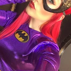 The Sugarpuss Collection Purple Bat Hero Costume Set With Long Sleeve Top And Mini Skirt Costumes