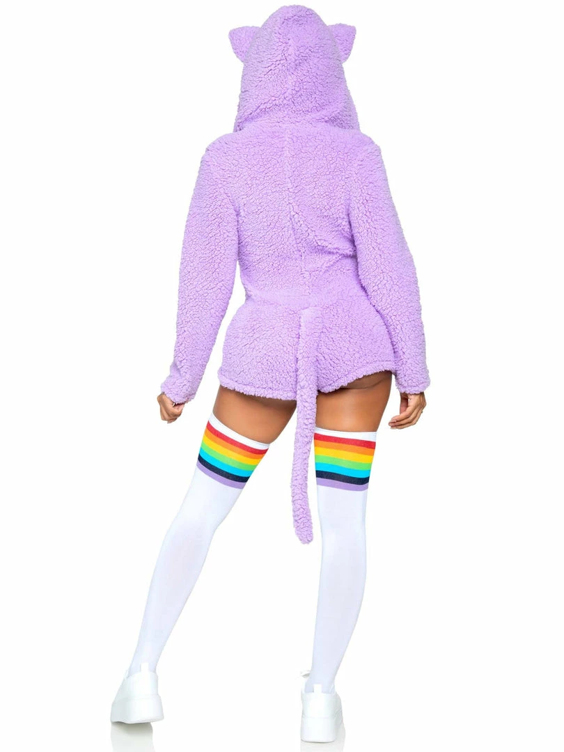 Leg Avenue Fluffy Cuddle Kitty Long Sleeve One-piece Suit In Lavender Costumes 4 Leg Avenue Fluffy Cuddle Kitty Long Sleeve One-piece Suit In Lavender Costumes