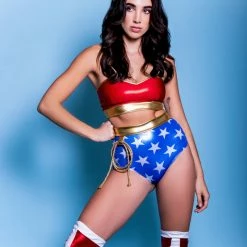 The Sugarpuss Collection Costumes Star Superheroine Bustier Tube Top And Pin Up Briefs Set