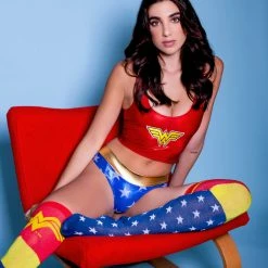 The Sugarpuss Collection Costumes Star Superheroine Crop Tank Set With Lowrise Cheeky Shorts