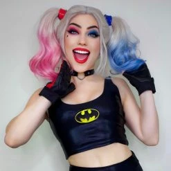 The Sugarpuss Collection Dark Bat Hero Crop Tank In Black With Bat Emblem