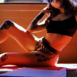 The Sugarpuss Collection Leopard Highwaist Highcut Scrunchback Bottoms