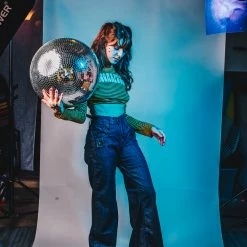 The Sugarpuss Collection Retro Stripes 'Sugarpuss' Logo Crop Tee With Long Sleeves