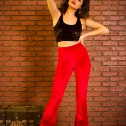 The Sugarpuss Collection Crushed Velvet Crop Tank In Black