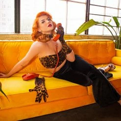 The Muheeka Collection Plush Velvet Bell Bottom Pants In Black