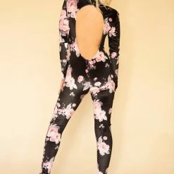 The Sugarpuss Collection Mona Lisa Vito Floral Catsuit With Open Back