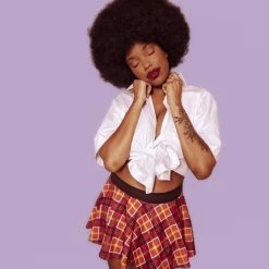 The Sugarpuss Collection Modern Plaids Plaid Highwaist Mini Skirt In Red