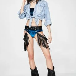 The Sugarpuss Collection Plush Velvet Crop Tank In Teal See Ya At The Festie!