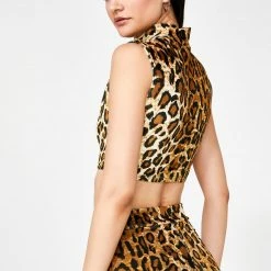 The Sugarpuss Collection Plush Velvet Highwaist Cheeky Shorts In Leopard
