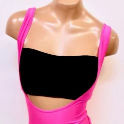 The Sugarpuss Collection Neons! Black Lycra Bandeau : Swim Bikini Top Solid Black