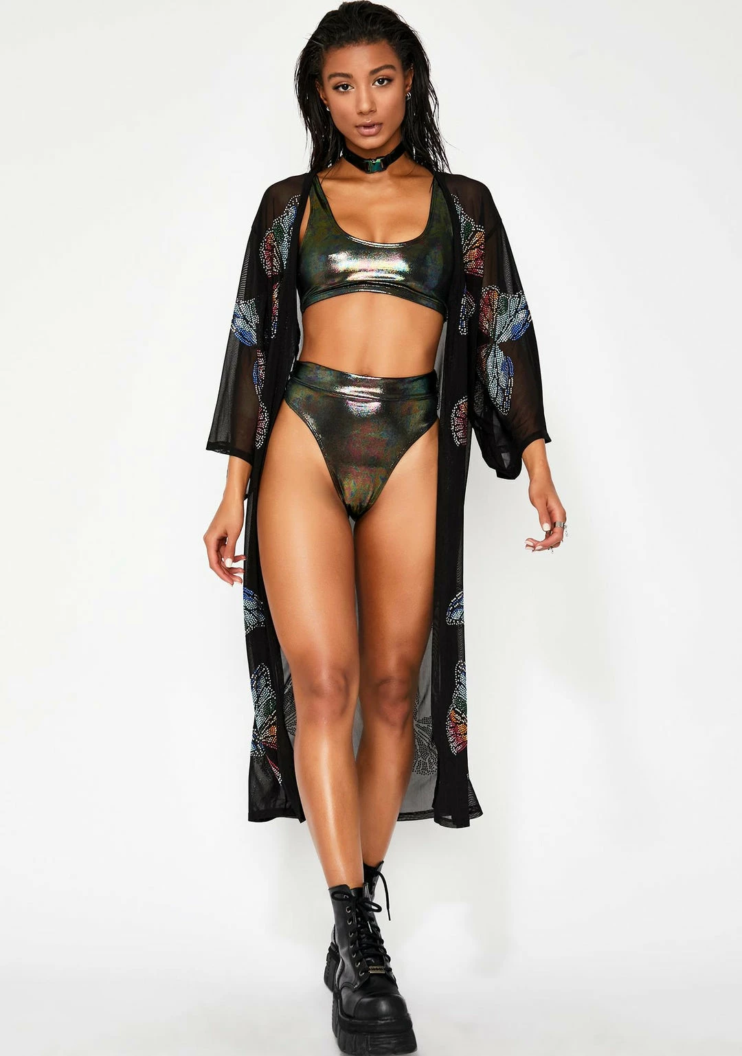 The Sugarpuss Collection Oil Slick Highcut Tank Bikini Oil Slick & Dark Metallic Swim 2 The Sugarpuss Collection Oil Slick Highcut Tank Bikini Oil Slick & Dark Metallic Swim