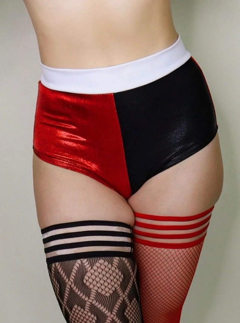 The Sugarpuss Collection Costumes Harlequin Black And Red Cheeky Shorts 1 The Sugarpuss Collection Costumes Harlequin Black And Red Cheeky Shorts