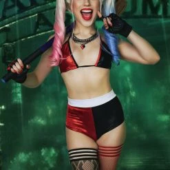 The Sugarpuss Collection Harlequin Bikini Top And Highwaist Cheeky Shorts Costumes