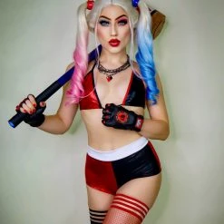 The Sugarpuss Collection Harlequin Bikini Top And Highwaist Cheeky Shorts Costumes