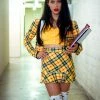 The Sugarpuss Collection As If Yellow Plaid Costume Set With Ruffle Skirt Modern Plaids