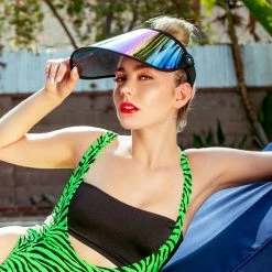 The Sugarpuss Collection Neons! Black Lycra Bandeau : Swim Bikini Top Solid Black
