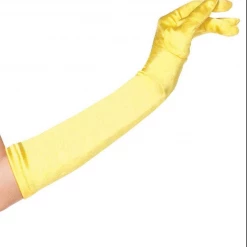 Leg Avenue Satin Opera Length Gloves In Yellow Accessories