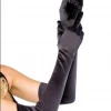 Leg Avenue Satin Opera Length Gloves In Black