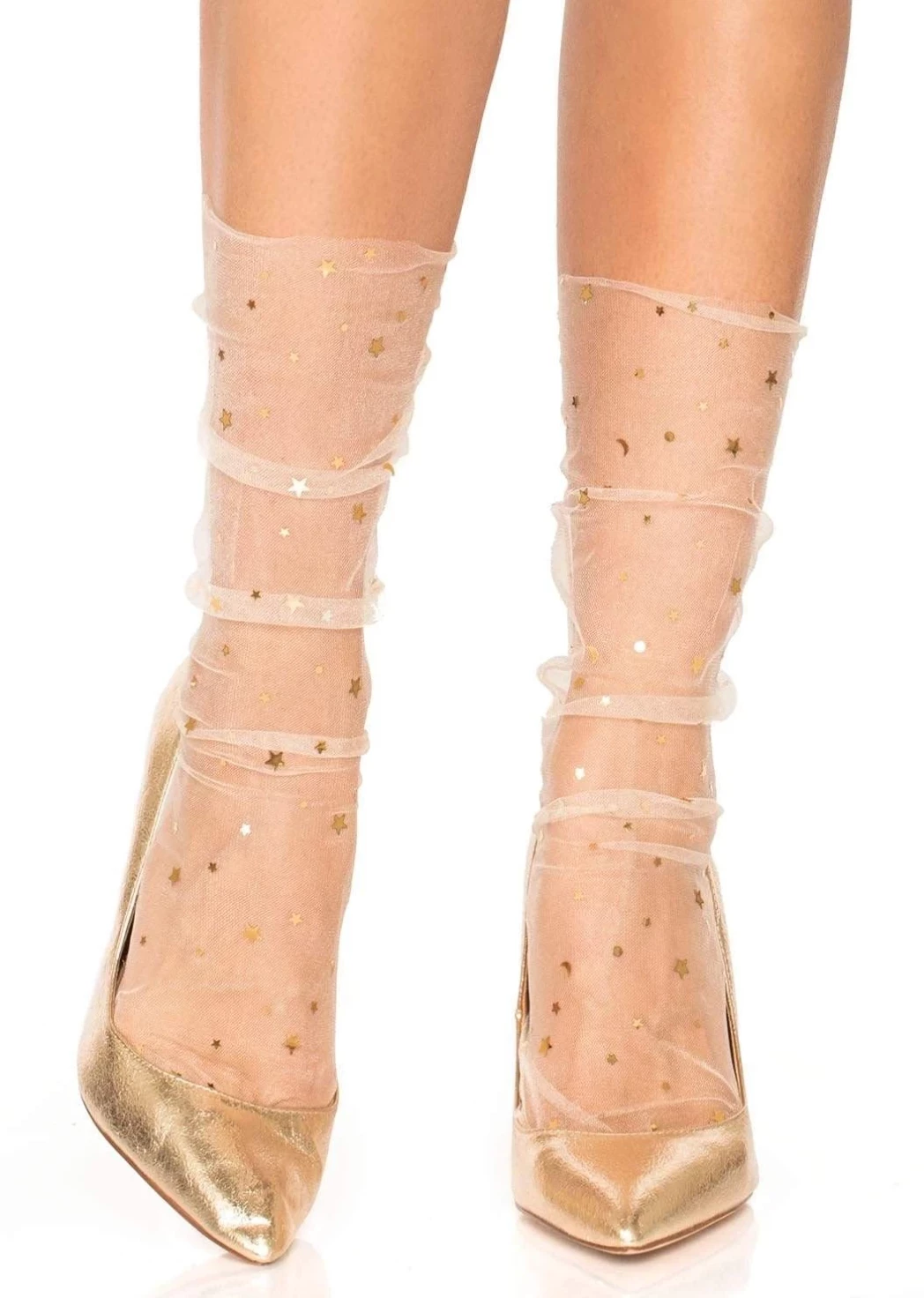 Leg Avenue Tulle Anklet Socks With Stars And Moon In Gold Sock Obsession 1 Leg Avenue Tulle Anklet Socks With Stars And Moon In Gold Sock Obsession