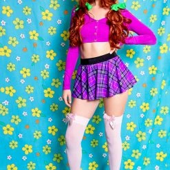 The Sugarpuss Collection Danger Prone Mystery Girl 2pc Cardigan Set Modern Plaids