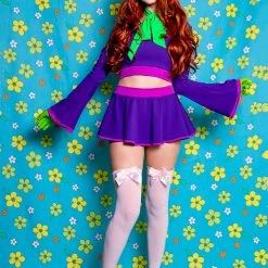 The Sugarpuss Collection Danger Prone Girl Flare Sleeve Skirt Set Costumes