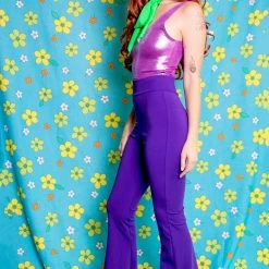 The Sugarpuss Collection Highwaist Bell Bottoms In Purple