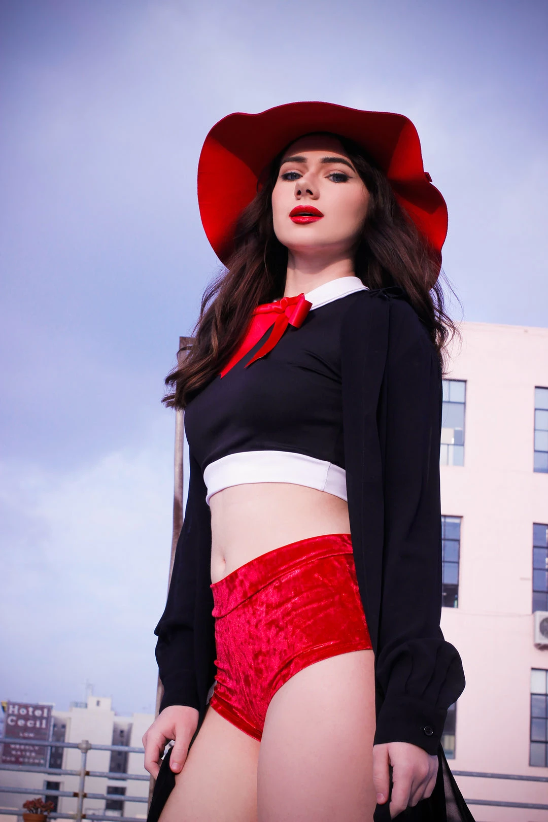 The Sugarpuss Collection Red Metallic Velvet Cheeky Shorts Shorts & Pin-Up Bottoms 3 The Sugarpuss Collection Red Metallic Velvet Cheeky Shorts Shorts & Pin-Up Bottoms