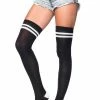 Leg Avenue Ribbed Athletic Thigh High Socks In Black See Ya At The Festie!