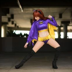 The Sugarpuss Collection Purple Bat Hero Costume Set With Long Sleeve Top And Lowrise Bottoms Costumes