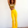 The Sugarpuss Collection Highwaist Bell Bottoms In Yellow 70s Bells & Retro Tops