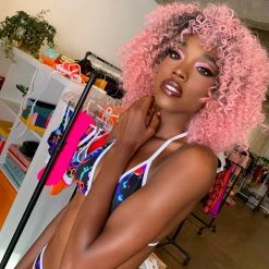 The Sugarpuss Collection Neons! Splatter Print Triangle Bikini With Highcut Scrunch Bottoms