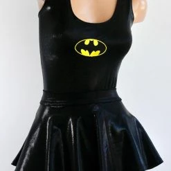 The Sugarpuss Collection Dark Bat Hero Costume Set W Bodysuit And Mini Skirt