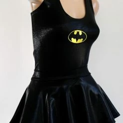 The Sugarpuss Collection Dark Bat Hero Costume Set W Bodysuit And Mini Skirt