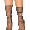 Leg Avenue Tulle Anklet Socks With Stars And Moon In Black Sock Obsession