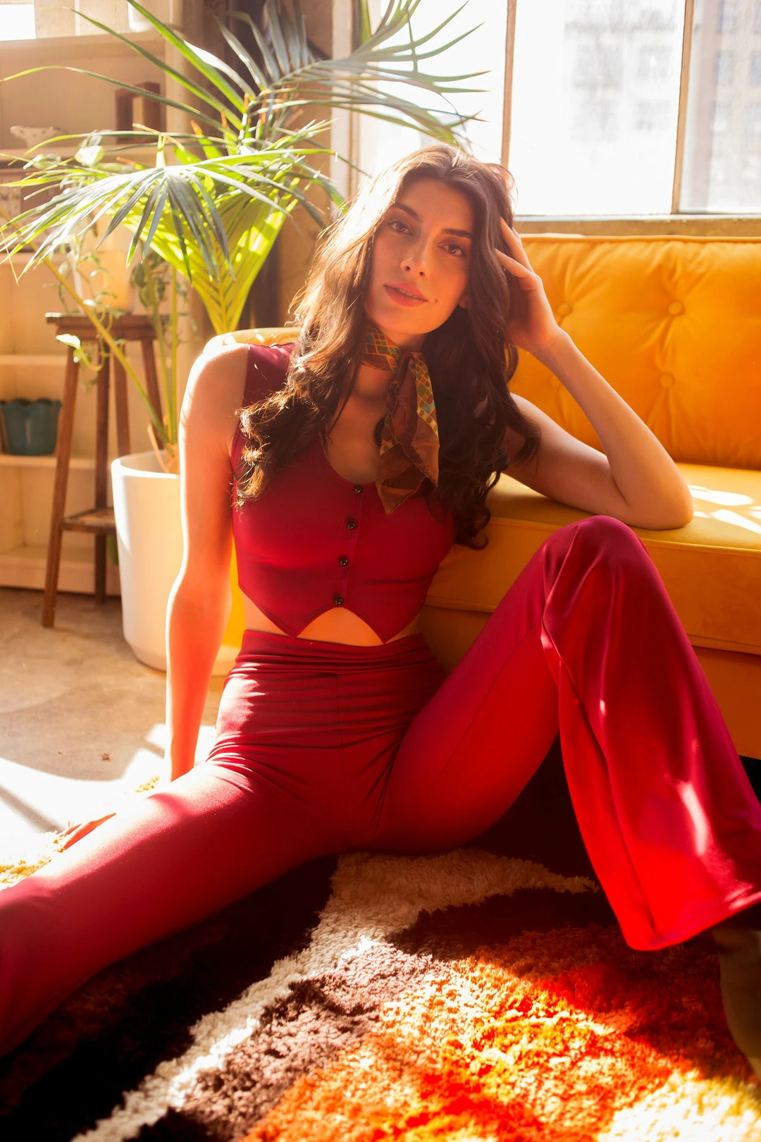 The Sugarpuss Collection 70s Bells & Retro Tops Retro Vest Top In Burgundy 1 The Sugarpuss Collection 70s Bells & Retro Tops Retro Vest Top In Burgundy