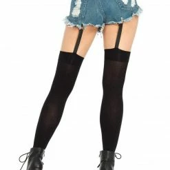Leg Avenue See Ya At The Festie! Clip Garter Thigh High Stockings In Black 6 Leg Avenue See Ya At The Festie! Clip Garter Thigh High Stockings In Black