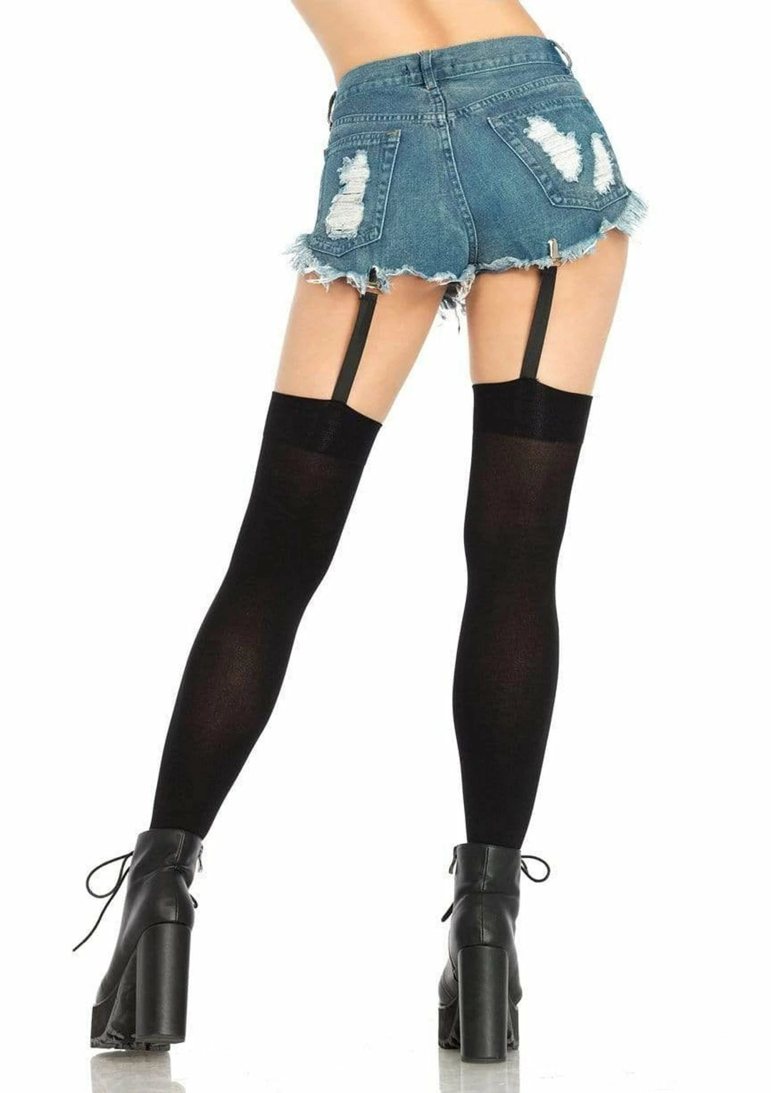 Leg Avenue See Ya At The Festie! Clip Garter Thigh High Stockings In Black 3 Leg Avenue See Ya At The Festie! Clip Garter Thigh High Stockings In Black