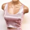 The Sugarpuss Collection Hologram Crop Tank In Baby Pink