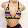 The Sugarpuss Collection Rollergirls And Disco Babes 80s Rainbow Triangle Bikini Top