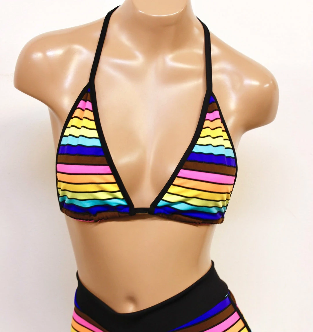 The Sugarpuss Collection Rollergirls And Disco Babes 80s Rainbow Triangle Bikini Top 1 The Sugarpuss Collection Rollergirls And Disco Babes 80s Rainbow Triangle Bikini Top