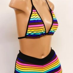The Sugarpuss Collection Rollergirls And Disco Babes 80s Rainbow Triangle Bikini Top 6 The Sugarpuss Collection Rollergirls And Disco Babes 80s Rainbow Triangle Bikini Top