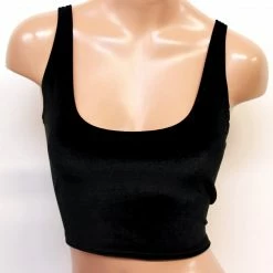 The Sugarpuss Collection Plush Velvet Crop Tank In Black See Ya At The Festie!