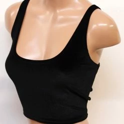 The Sugarpuss Collection Plush Velvet Crop Tank In Black See Ya At The Festie!