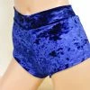 The Sugarpuss Collection Crushed Velvet Highwaist Cheeky Shorts In Royal Blue Lush Velvets