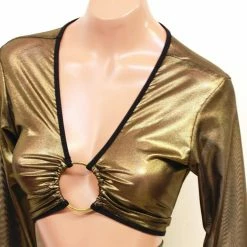 The Sugarpuss Collection Oil Slick & Dark Metallic Swim Gold Mesh Ring Top
